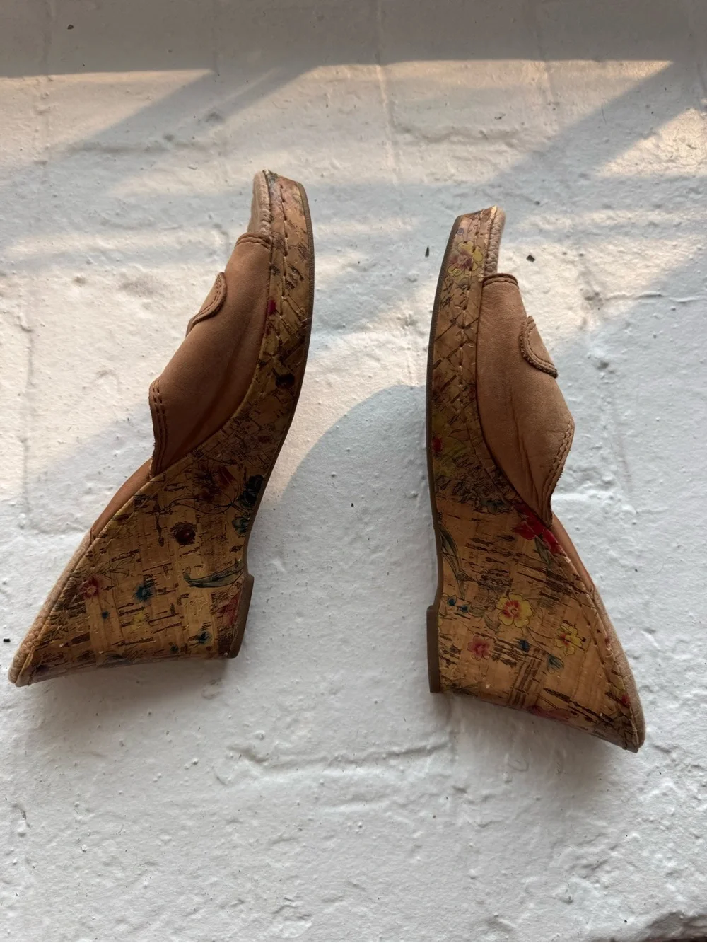 B.O.C Brown Cork Wedge Slide with Buckle
